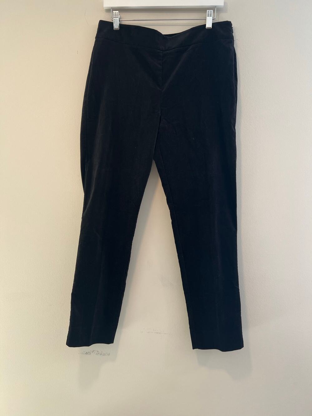 NWOT Talbots Chatham Dress Pants Black Velvet Side Zip Size 10 SG